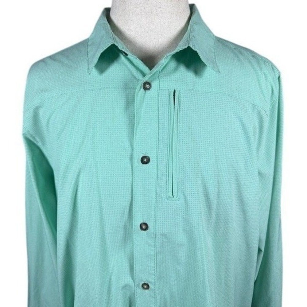 Gerry Mens XL Mint Green Long Sleeve Performance Hiking Shirt Ventilated 1580252